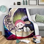 jujutsu kaisen gojo sakuna chibi anime love you to the moon galaxy premium blanket 0