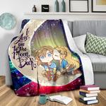 legend of zelda couple chibi couple love you to the moon galaxy premium blanket 0