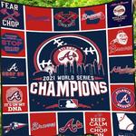 mlb atlanta braves world series champions 2021 baseball quilt blanket 0