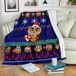 owl cute blue christmas blanket amazing gift idea 0