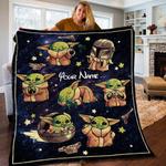 personalized baby yoda quilt fleece blanket gifts 0