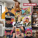 personalized bad bunny blanket 0