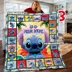 personalized disney stitch birthday christmas gifts fleece blanket 0