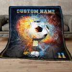 personalized soccer american flag blanket 0