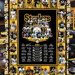 Pittsburgh Steelers Basketball Fans Gifts Sport Lover Fleece Sherpa Blanket Perfect Gifts For Family On Christmas