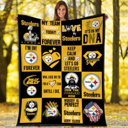 Pittsburgh Steelers Basketball Team Sport Lover Fleece Sherpa Blanket Perfect Gifts For Family On Christmas