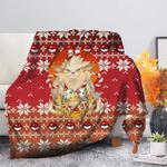 pokemon arcanine ugly christmas premium blanket 0