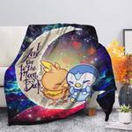 pokemon torchic piplup love you to the moon galaxy blanket 0