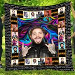 post malone colorful fleece blanket 0