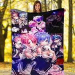 ram and rem anime girl re zero premium blanket 0