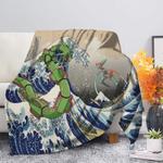 rayquaza vs dyoxic pokemon the great wave premium blanket 0