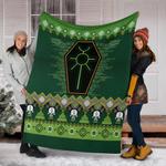 robot sign ugly christmas custom blanket home decor 0