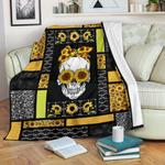 skull sunflower premium blanket 0