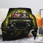 spy x family yor and anya ride jeep moonlight halloween funny premium blanket 0