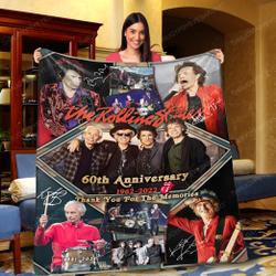Movie The Rolling Stones Thank You For Memories 60th Anniversary Fleece Sherpa Blanket Perfect Gifts For Family On Christmas