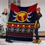 thor mjolnir ugly christmas custom blanket home decor 0