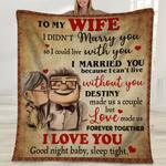 to my wife from husband carl ellie up movie couple family matching blanket 0