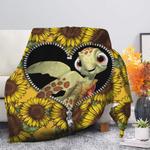 turtle sunflower zipper premium blanket 0