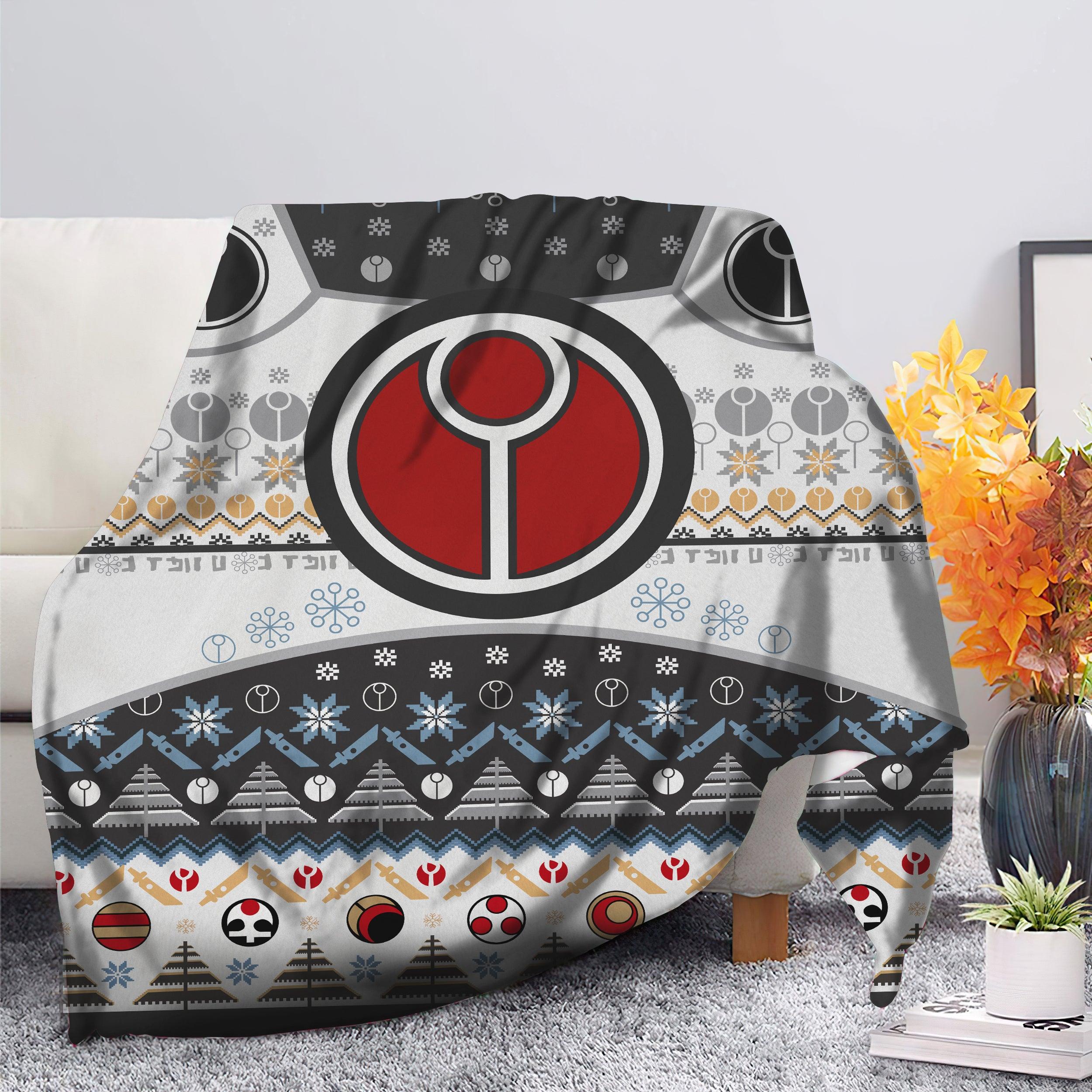 Movie White Warhammer 40K Christmas Premium Fleece Sherpa Blanket Perfect Gifts For Family On Christmas white warhammer 40k christmas premium blanket 0