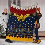 wonder woman ugly christmas custom blanket home decor 0